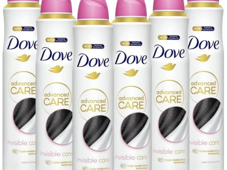 Dove Advanced Care Invisible Care Anti-Perspirant Deodorant Spray 6 x 200ml Supply