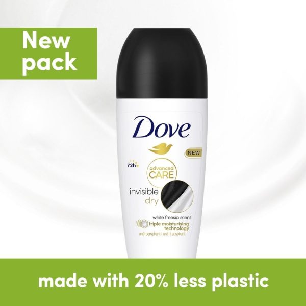 Dove Advanced Care Invisible Dry Anti-Perspirant Deodorant Roll-On Multipack 6 x 50ml Sale