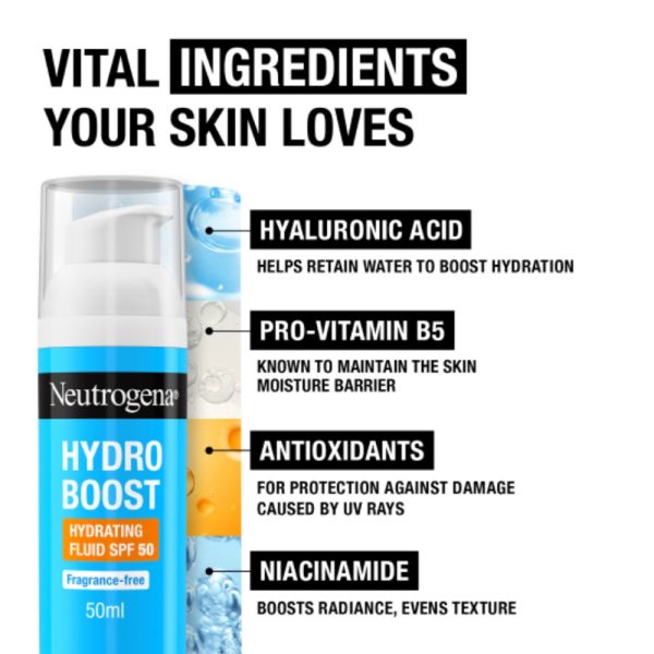 Neutrogena Hydro Boost Hydrating Fluid SPF50 50ml Supply