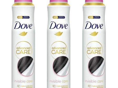 Dove Advanced Care Invisible Care Anti-Perspirant Deodorant Spray Trio 3 x 200ml Online now