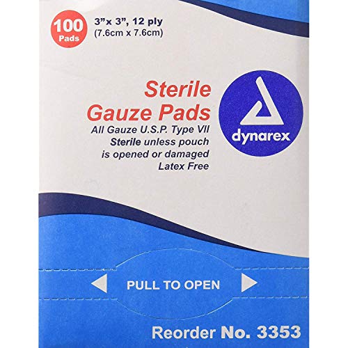 Gauze Pads Sponge Sterile - 12 Ply 3 Inches X 3 Inches - 100 Ea. Sale