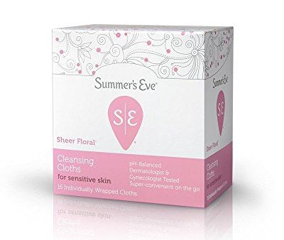 Summers Eve Feminine Cleansing Wash Soft Cloths for Sensitive Skin, Sheer Floral - 16 ea Fashion