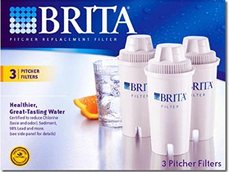 Water filter Refills - Brita pitcher replacement filter for great tasting water - 3 ea. For Discount