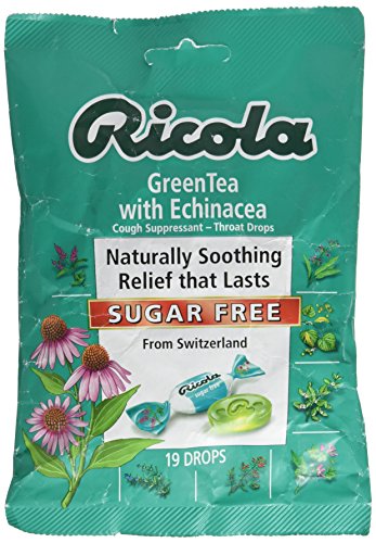 Ricola - Natural Herb Throat Drops Sugar Free Green Tea with Echinacea - 19 Lozenges Sale