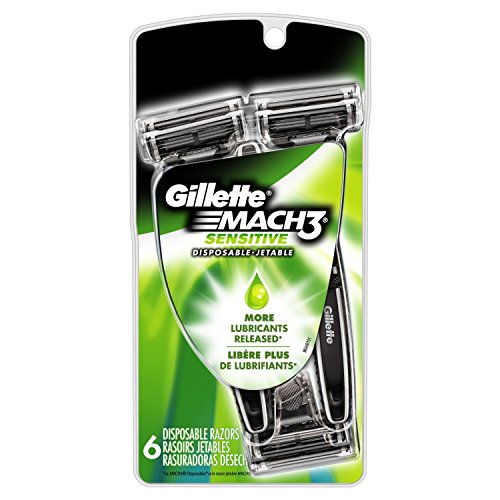 Gillette Mach3 Disposable Shave Razors, Sensitive - 6 ea Cheap