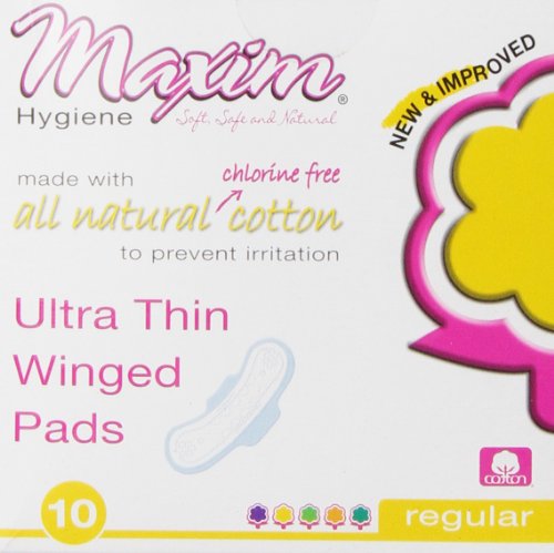 Maxim Hygiene - Individually Wrapped Cotton Pads Ultra Thin Winged Daytime Unscented - 10 Count on Sale