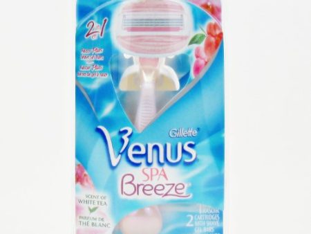 Gillette Venus Spa Breeze 2 in 1 Razor, Refill Cartridges - 1 ea For Sale