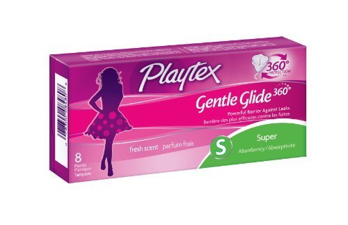 Playtex Gentle Glide Deodorant Soft Plastic Applicator Tampons, Super Absorbancy - 8 ea Online now