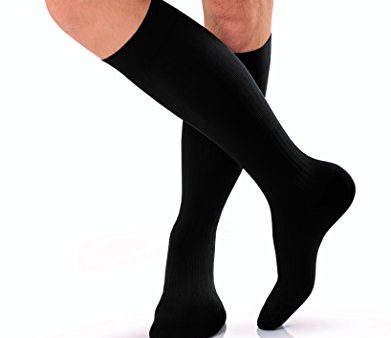 Jobst Medical Legwear for Mens Socks, Knee High 15-20 mmHg Compression, Black Color, Size: Medium - 1 Box Sale