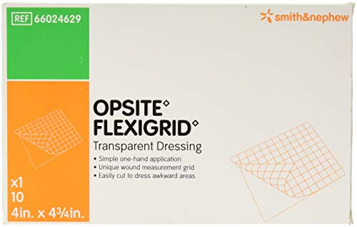 Smith and Nephew Opsite Flexigrid 4 Inches X 4 3 4 Inches Transparent Adhesive Dressing - 10 Ea For Sale