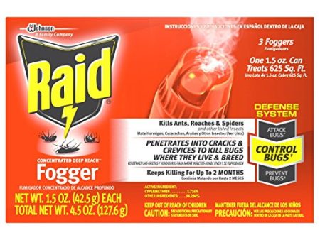 Raid Concentrated Deep Reach Fogger,3 Packs - 168gm ea Sale