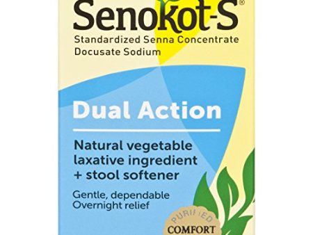 Senokot-S Natural Vegetable Laxative Ingredient Tablets Plus Stool Softener - 60 ea Online Sale