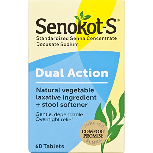 Senokot-S Natural Vegetable Laxative Ingredient Tablets Plus Stool Softener - 60 ea Online Sale