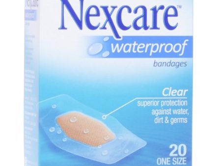 Nexcare waterproof clear bandages, 1 X 2.25 Inches, 20 pack on Sale