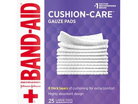 Johnson & Johnson Band Aid First Aid Gauze Pads, Large, 4 Inch x 4 Inch - 25 ea Online Hot Sale