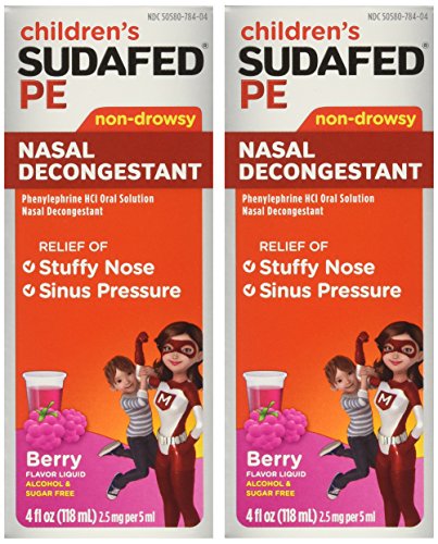 Sudafed Nasal Decongestant, Non-Drowsy, Raspberry Flavor Liquid - 4 OZ on Sale