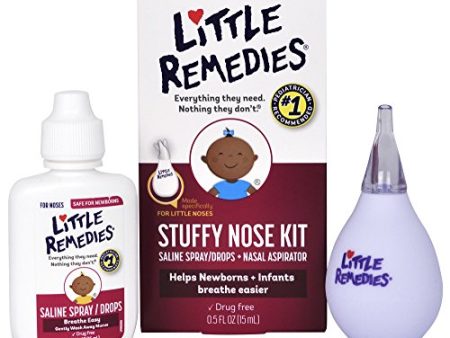 Little Noses stuffy nose kit, nasal aspirator plus saline spray drops - 1 kit Hot on Sale