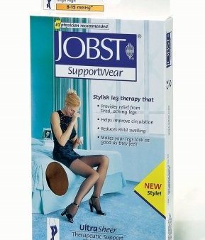 Jobst UltraSheer Thigh Highs Stockings, 8-15 mmHg Compression, Silky Beige, Size: Large - 1 Each. Hot on Sale