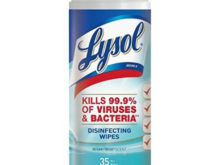 Lysol 4 In 1 Disinfecting Wipes, Ocean Fresh - 35 ea, 12 pack. Supply