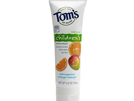 Tom s of Maine - Natural Toothpaste Children s With Fluoride Outrageous Orange-Mango - 4.2 oz. Discount