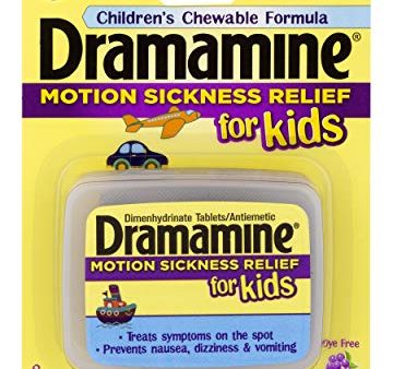 Dramamine Motion Sickness Relief for Kids, Grape Flavor, 8 Count Fashion