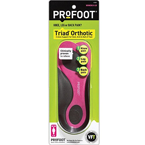 Profoot Triad orthotic insoles for women, fits all - 1 pair. For Discount