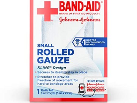 Johnson and Johnson Band Aid Kling Rolled Gauze, Small 2 Inch X 2.5 Yards - 1 ea For Discount