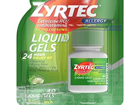 Zyrtec Cetirizine HCl Antihistamin 10 mg liquid gels - 40 ea Fashion