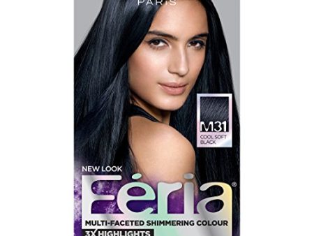 L Oreal  Feria Midnight Collection Permanent Haircolour Gel  Cooler, Cool Soft Black M31 - 1 ea Fashion