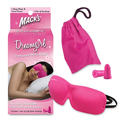 Macks Dreamgirl Contoured Sleep Mask free pair of soft foam earplugs for her Fuchsia - 1 ea Supply