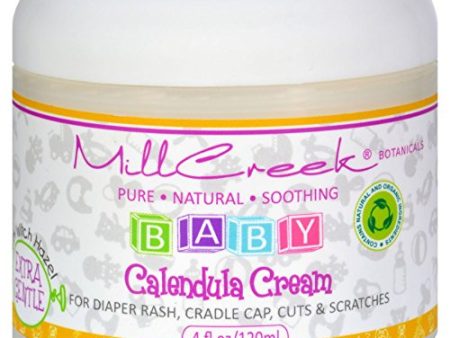 Mill Creek Botanicals - Baby Calendula Cream with Witch Hazel Extra Gentle Fragrance Free - 4 oz. For Sale