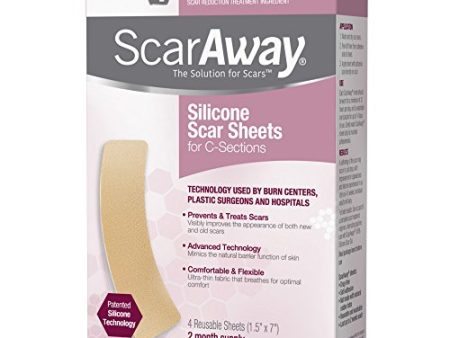 ScarAway C-Sections, Silicone Scar Sheets - 4 ea For Sale