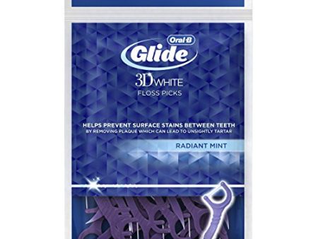 Oral-B Glide 3d White Floss Picks Radiant Mint 75 Count Package - 1 ea For Sale