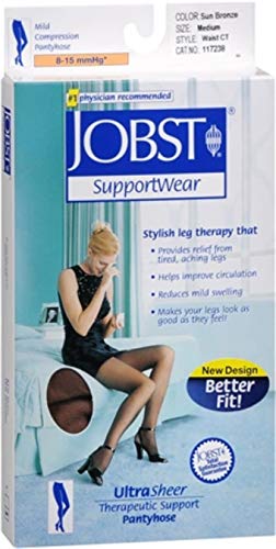 Jobst UltraSheer Pantyhose Waist High, 8-15 mm Hg Compression, Sun Bronze Color - Medium. Online