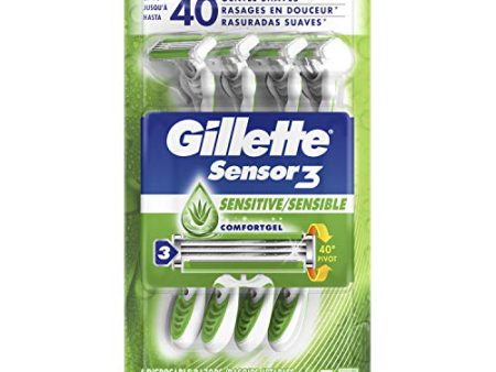 Gillette Sensor 3 Triple-Blade Disposable Razor for Men - 4 ea Sale