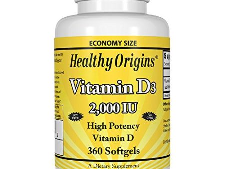 Healthy Origins - Vitamin D3 2000 IU - 360 Softgels Supply