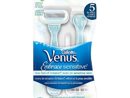 Gillette Venus Embrace Sensitive 5-Blade Disposable Razor - 2 ea Discount