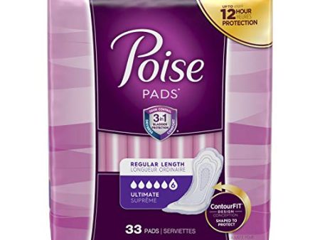 Poise ultimate absorbency pads - 33 ea, 4 pack. For Sale