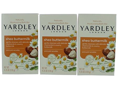 Yardley London Bath Bars Soap For Sensitive Skin, Shea Buttermilk - 4.25 oz. Supply