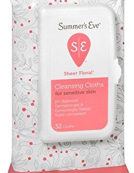 Summers Eve Feminine Cleansing Soft Cloths for Sensitive Skin, Sheer Floral - 32 ea Sale