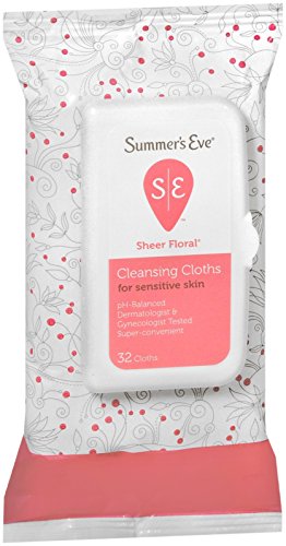 Summers Eve Feminine Cleansing Soft Cloths for Sensitive Skin, Sheer Floral - 32 ea Sale