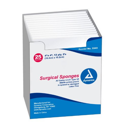 Standard Gauze Sponges Sterile - 4 In X 4 In - 12 Ply - 2S, 25 ea Online now