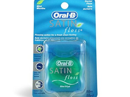 Oral-B satinfloss dental floss, mint - 55 yards on Sale