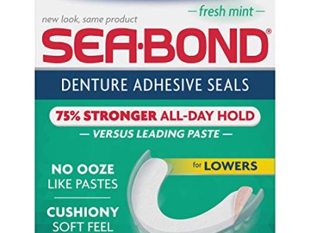 Sea-Bond lowers denture adhensive wafers, fresh mint - 30 ea Discount