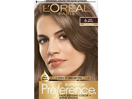 Loreal Superior Preference Hair Color, 6 Light Brown - 1 ea. Online Sale