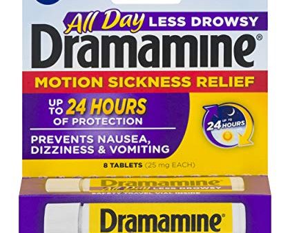 Dramamine Motion Sickness Relief Less Drowsey Formula - 8 Count For Discount