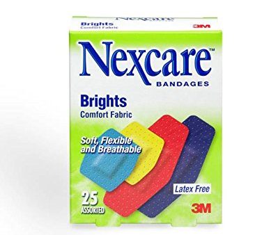 Nexcare Active Brights Comfort Fabric Latex Free Bandages, Assorted Sizes - 25 ea Discount