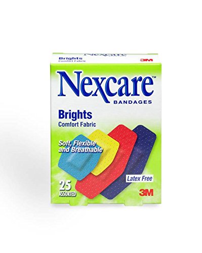 Nexcare Active Brights Comfort Fabric Latex Free Bandages, Assorted Sizes - 25 ea Discount