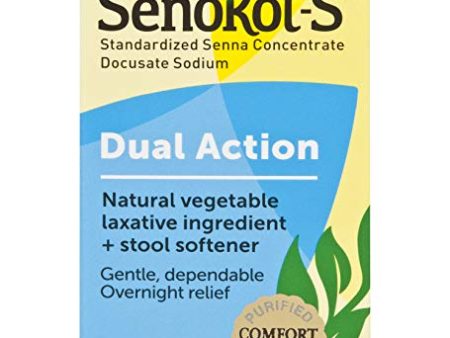 Senokot - S Natural Vegetable Laxative Ingredient Tablets Plus Stool Softener - 30 ea Discount