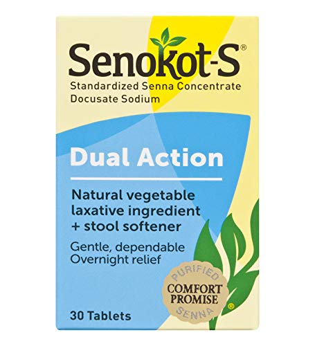 Senokot - S Natural Vegetable Laxative Ingredient Tablets Plus Stool Softener - 30 ea Discount